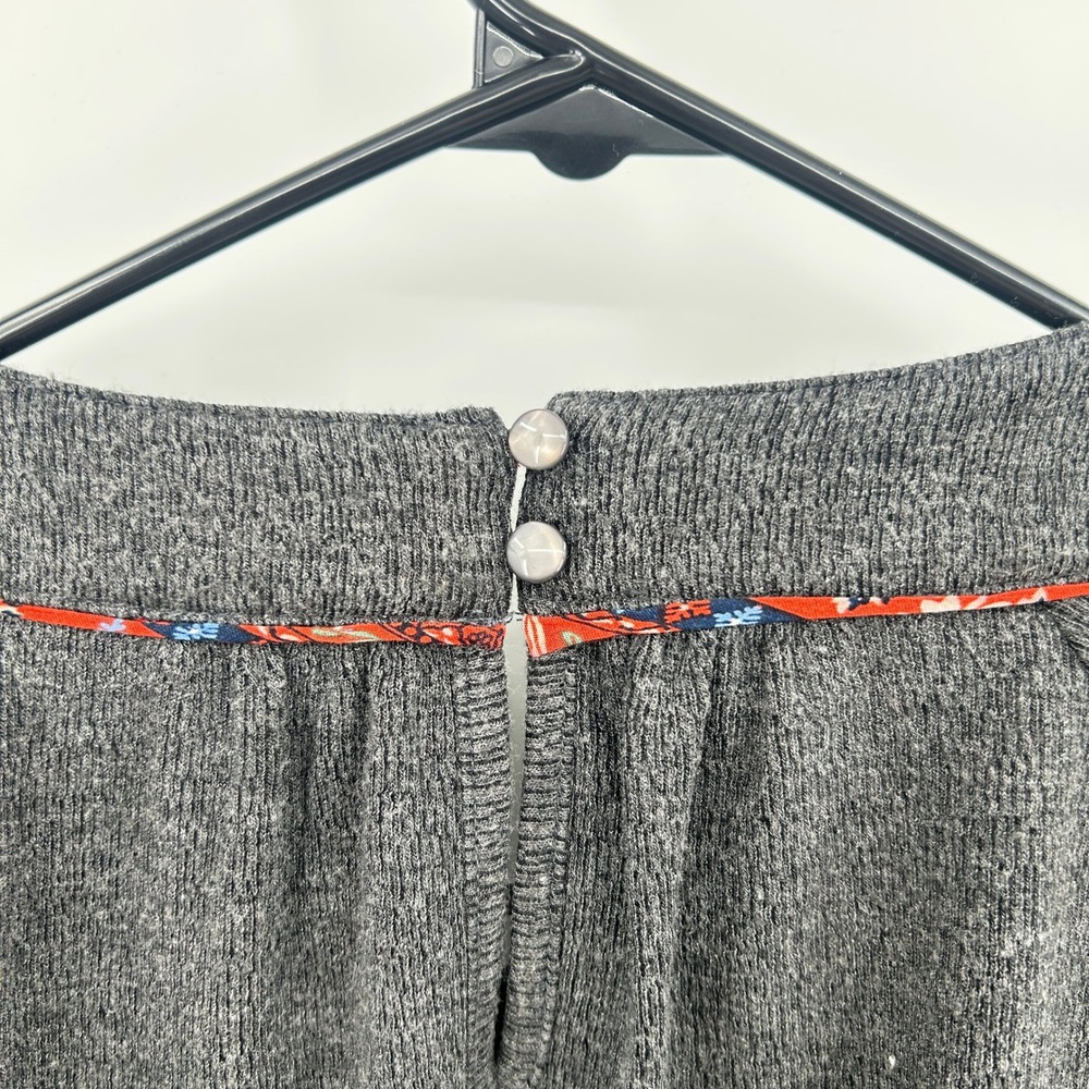 Boho Statement Long Sleeve Blouse Womens M Gray Boutique Eclectic Creative - Picture 6 of 8